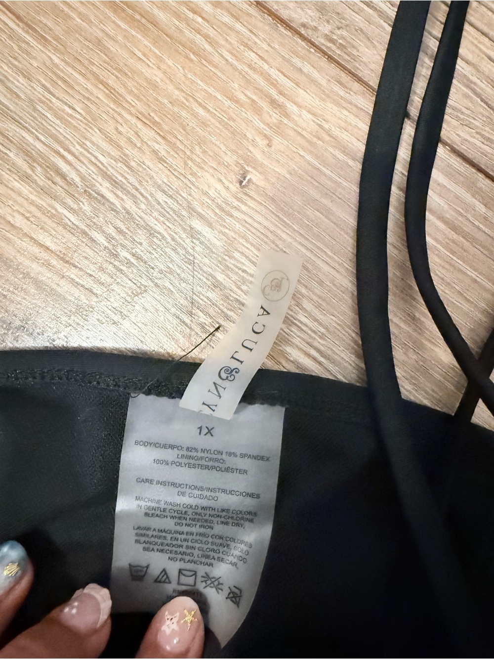 Aqua Black Ruched One-Piece Swimsuit - Picture 2 of 4